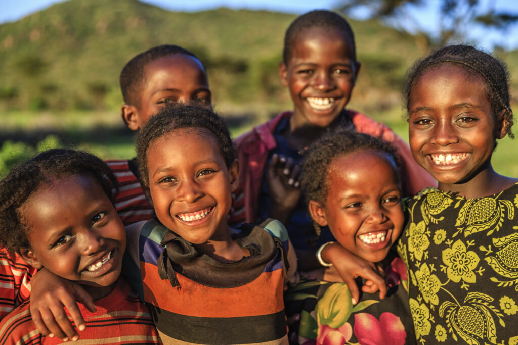 Group of happy African children - Ethiopia, East Africa